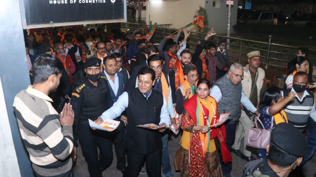 Senior BJP leader Sarbananda Sonowal   campaigns for the upcoming Municipal   Elections in Delhi