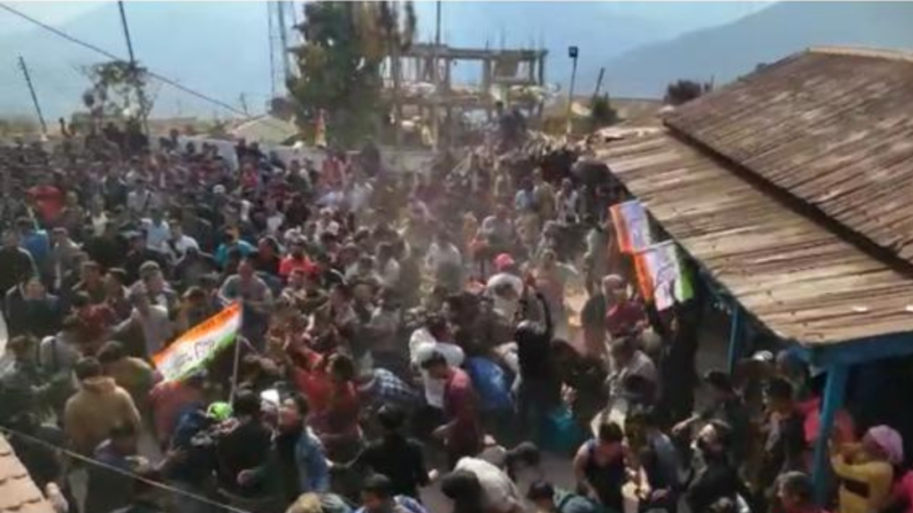 Nagaland: NPP party workers pouring money to celebrate their win in Kipheri