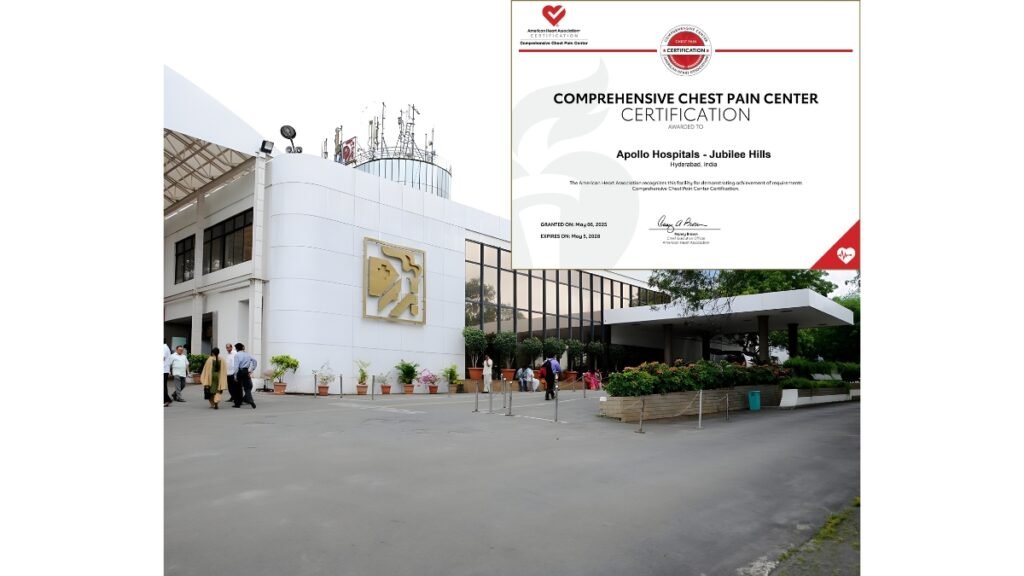 Apollo Hospitals Hyderabad Sets New Benchmark with AHA Comprehensive Chest Pain Centre Certification